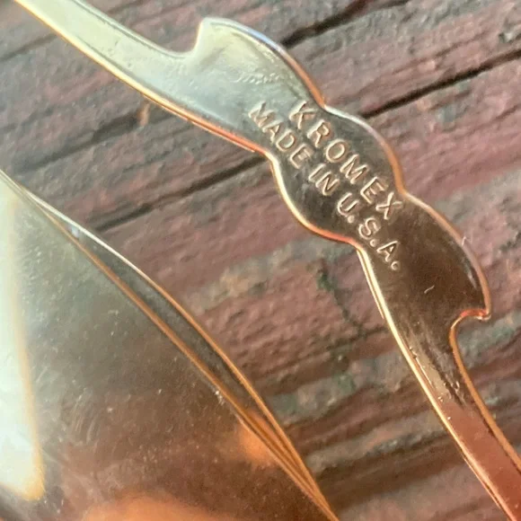 Kromex Vintage MCM Elegant Gold-Plated Aluminum Serving Tray 17.5" MADE IN USA! - Picture 4 of 4